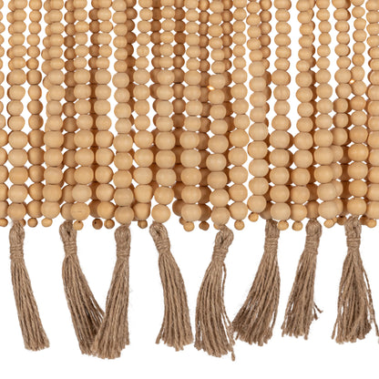 Adriana 36" Wood Beaded Round Pendant - Jute Roap