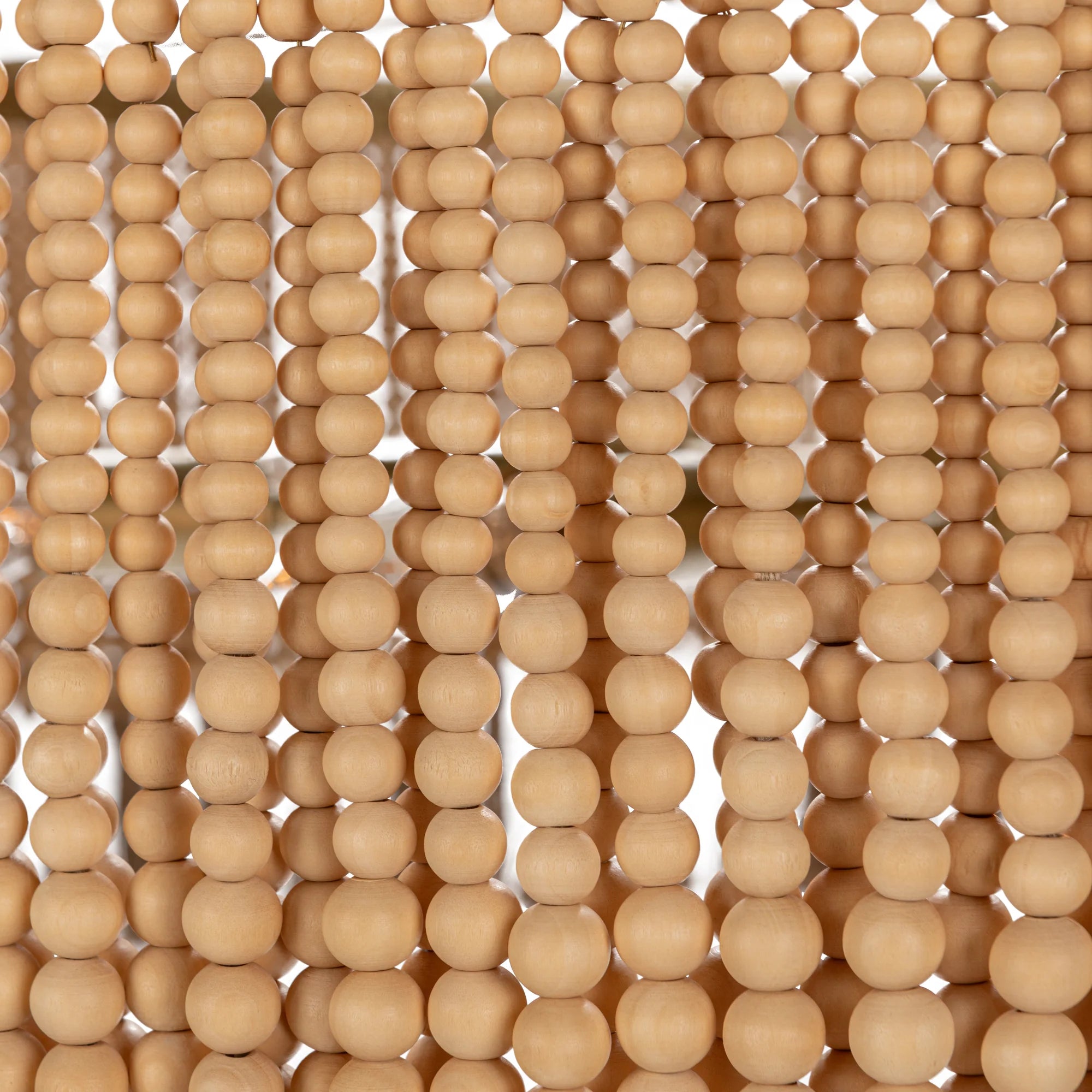 Adriana 36" Wood Beaded Round Pendant - Jute Roap