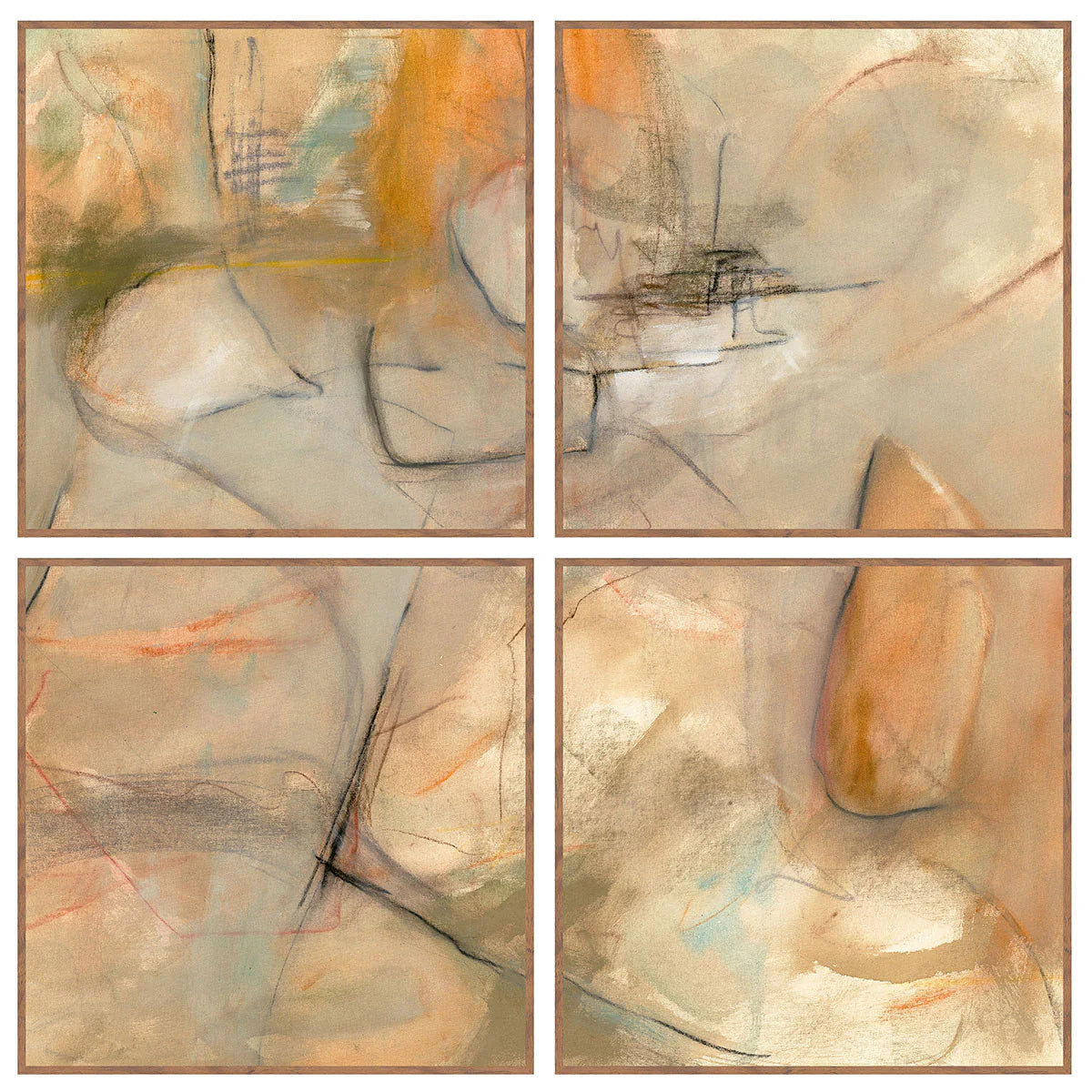 Ochre 48"x48" Set of 4 Painting by Buddy Whitlock