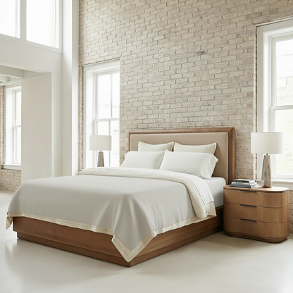 Bellview 81" Oak King Bed- Latte + Warm Natural