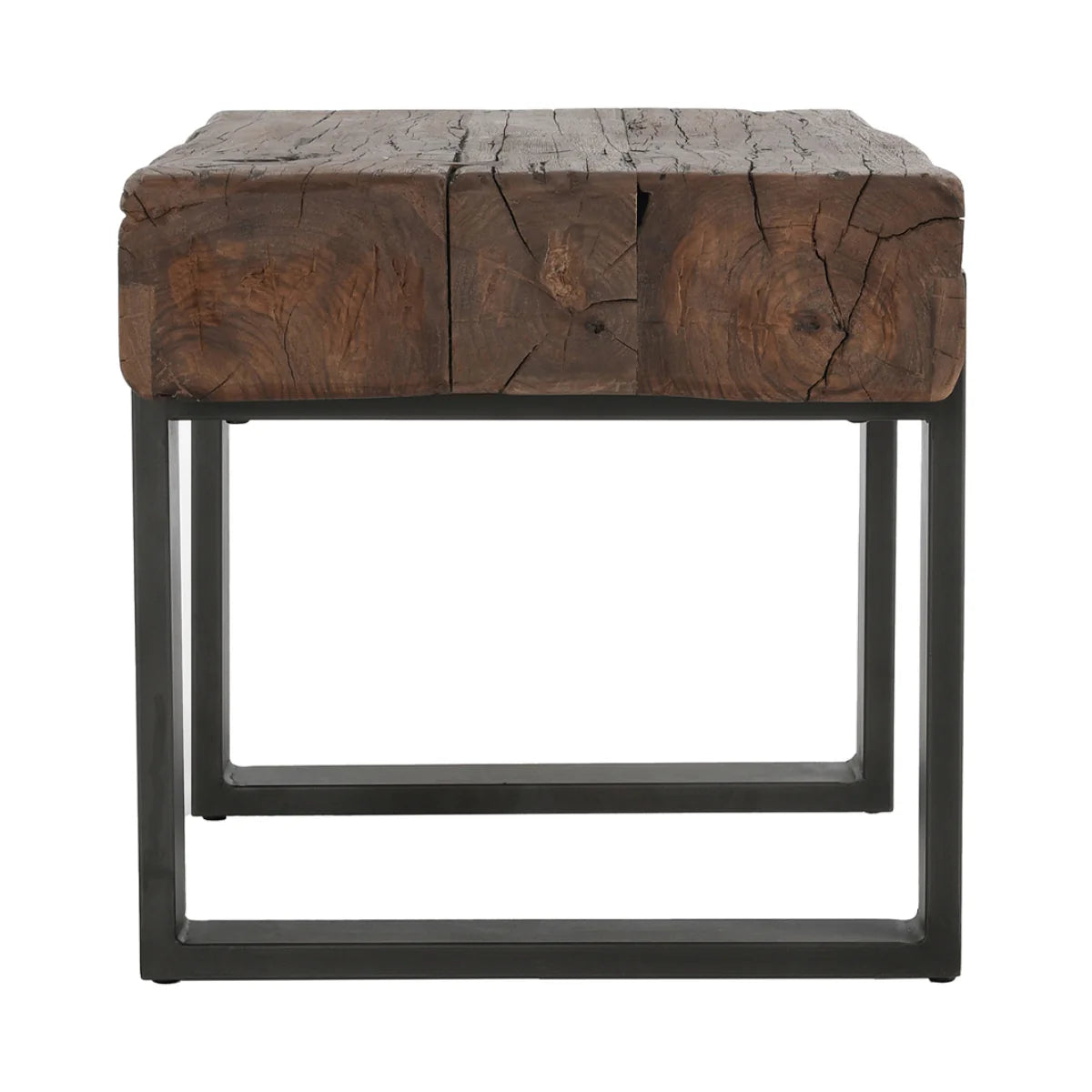Dante 30" Oak End Table - Wanut + Iron