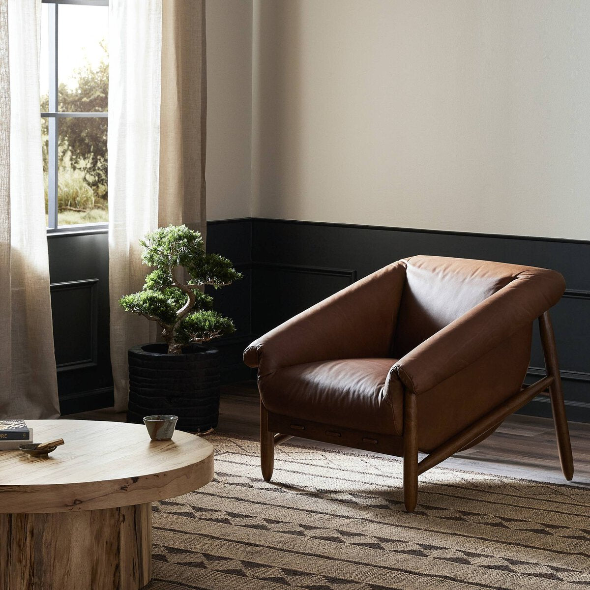 Remy 32" Top Grain Leather Occasional Chair - Heirloom Sienna