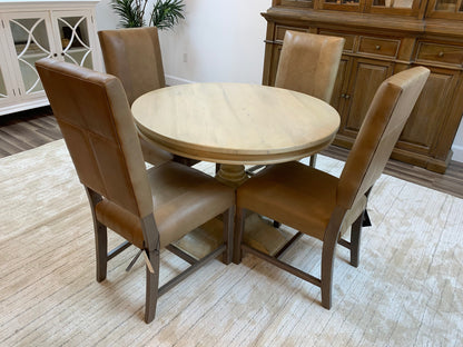 Marcia 42" Acacia Round Dining Table - New White Wash