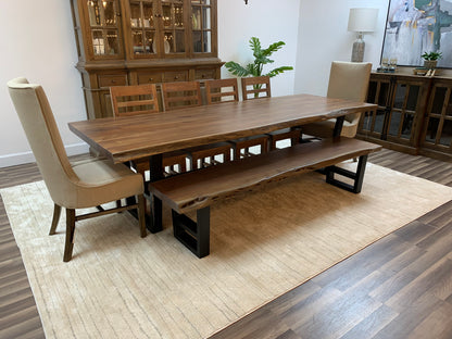 Malcolm Acacia 120" Live Edge Dining Table - Natural + Gray