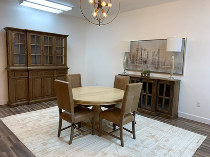 Marcia 42" Acacia Round Dining Table - New White Wash