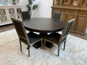 Malcolm 53" Acacia Round Dining Table - Natural + Black