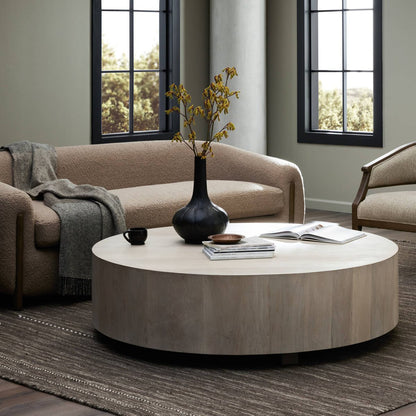 Nolan 55" Round Coffee Table - Ashen Walnut