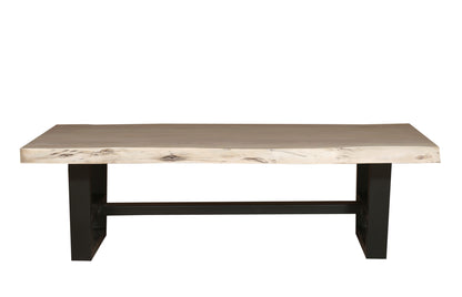 Malcolm Acacia 60" Rectangular Live Edge Coffee Table - New White Wash