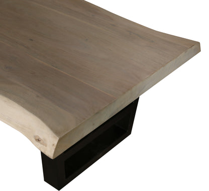 Malcolm Acacia 60" Rectangular Live Edge Coffee Table - New White Wash