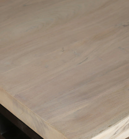 Malcolm Acacia 60" Rectangular Live Edge Coffee Table - New White Wash