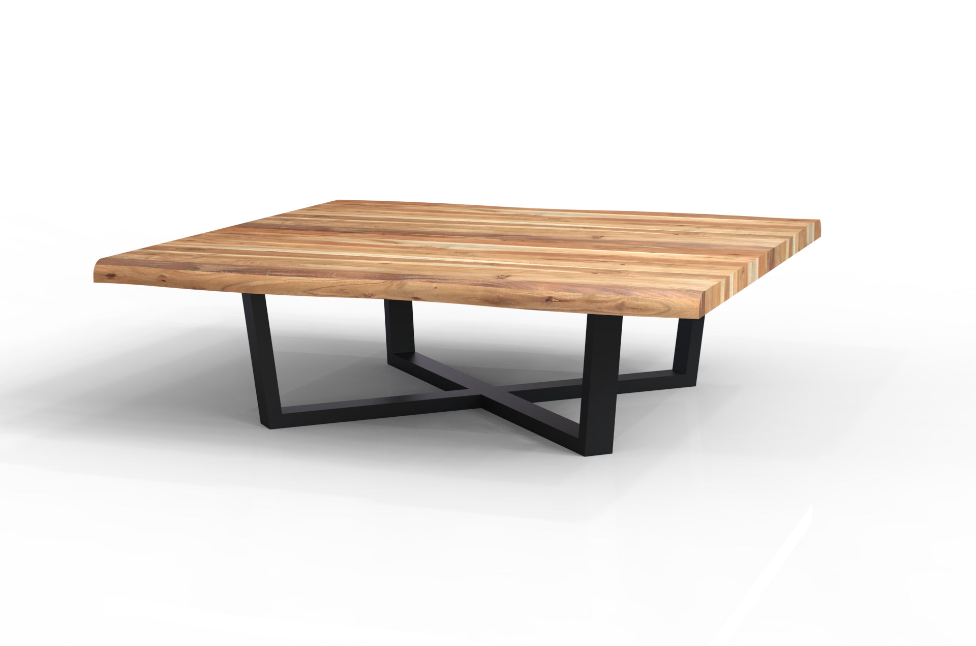 Nathan 60" Square Live Edge Coffee Table - Honeycomb