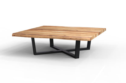 Nathan 60" Square Live Edge Coffee Table - Honeycomb