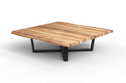 Nathan 60" Square Live Edge Coffee Table - Honeycomb