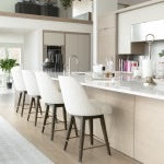 Zach Swivel Bar Stool - Cotton + Brown