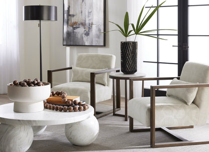 Kure 18" End Table - Marble + Gunmetal