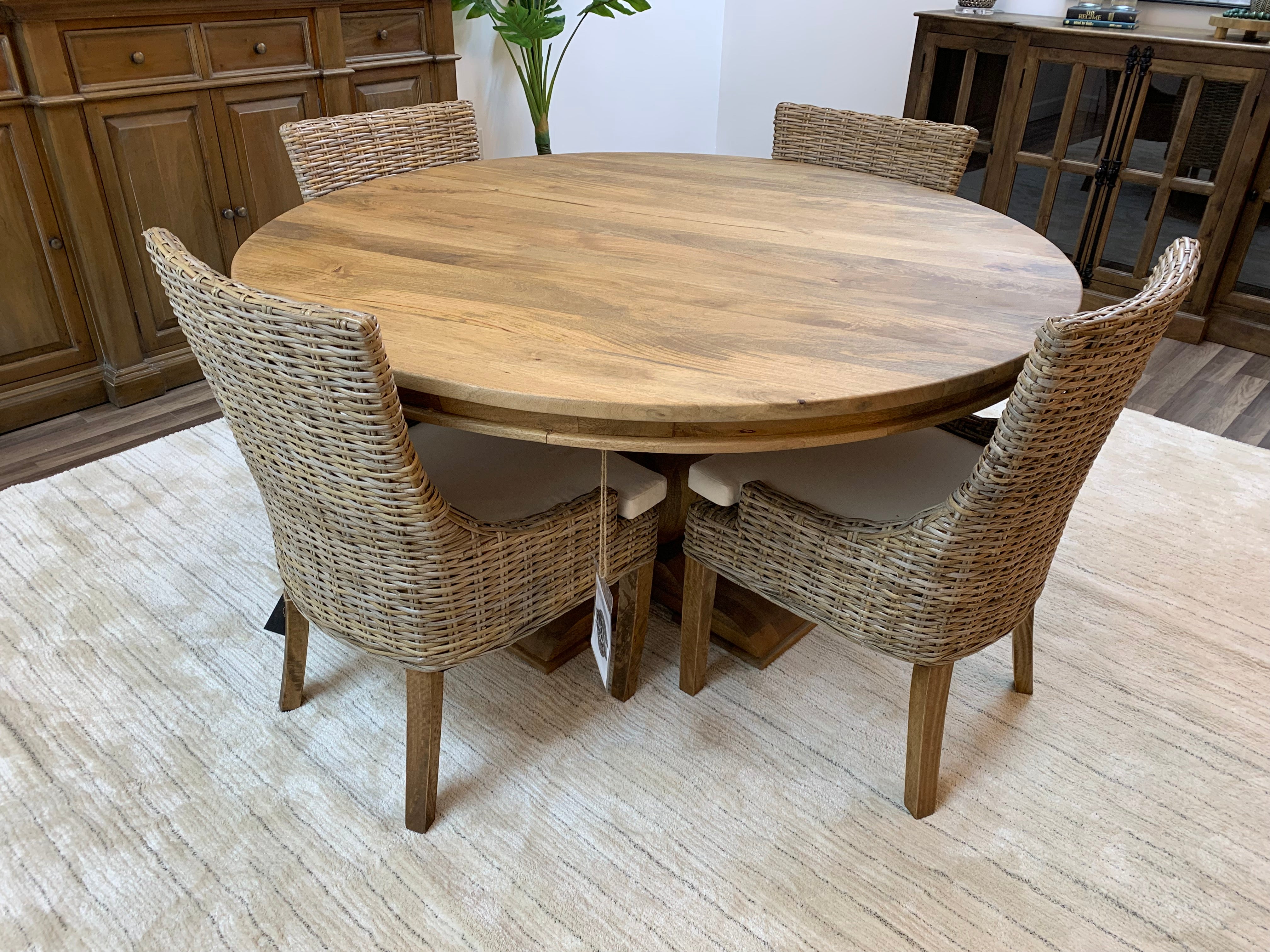 Marcia 60" Acacia Round Dining Table - Natural