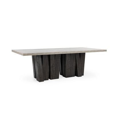 Kindra 94" Rectangle Dining Table - Olive Brown/Antique Gray