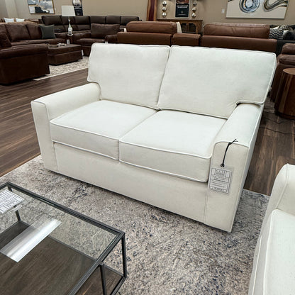 Leah 60" Wide Track Arm 2 Cushion Loveseat - Performance Snow