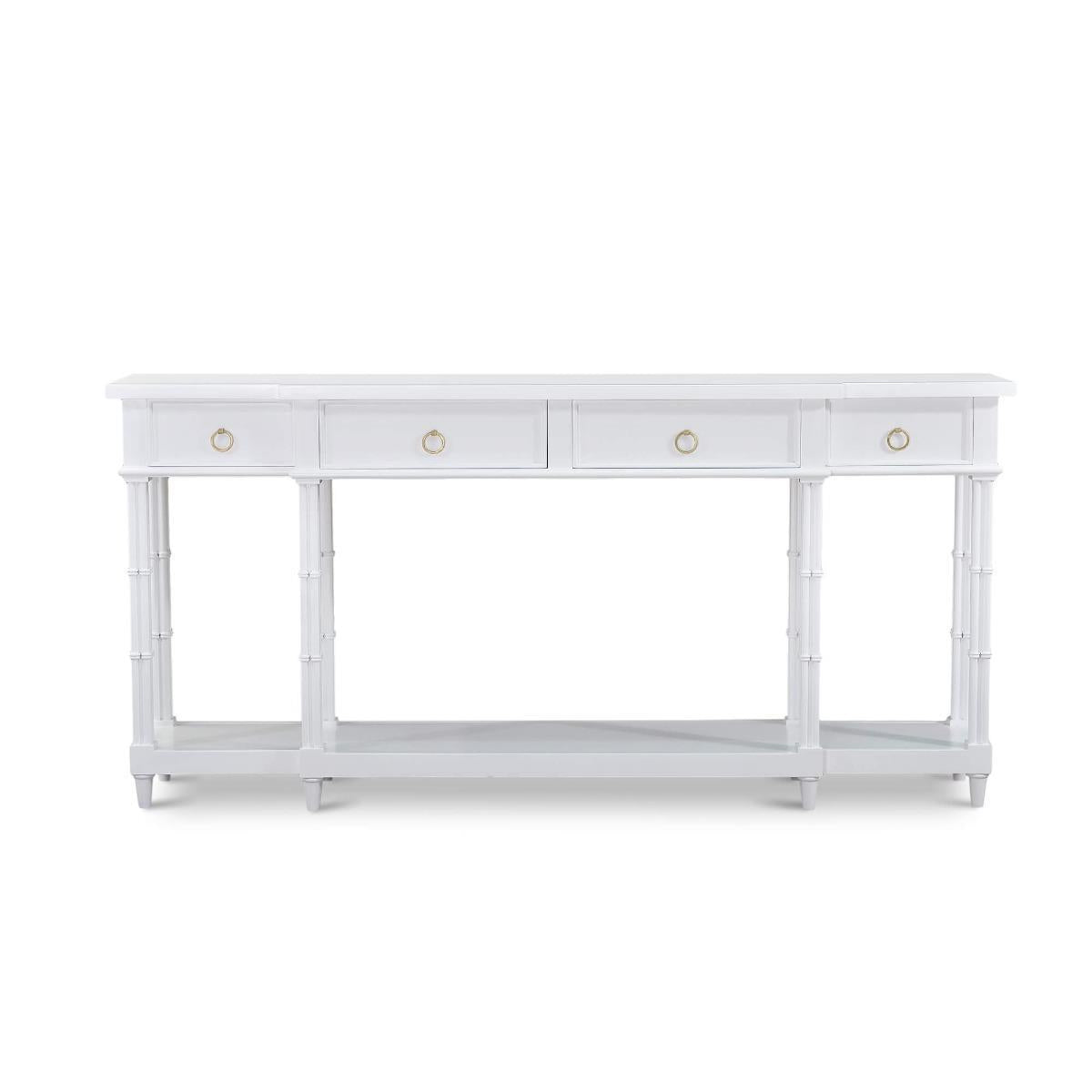 Val 72" 7 Drawer Mahogany Console Table - True White
