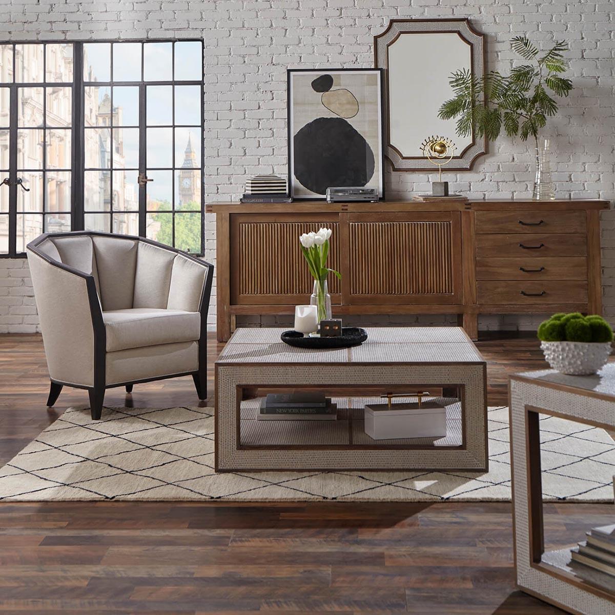 Laszlo 24" Mahogany Square End Table - Straw Wash