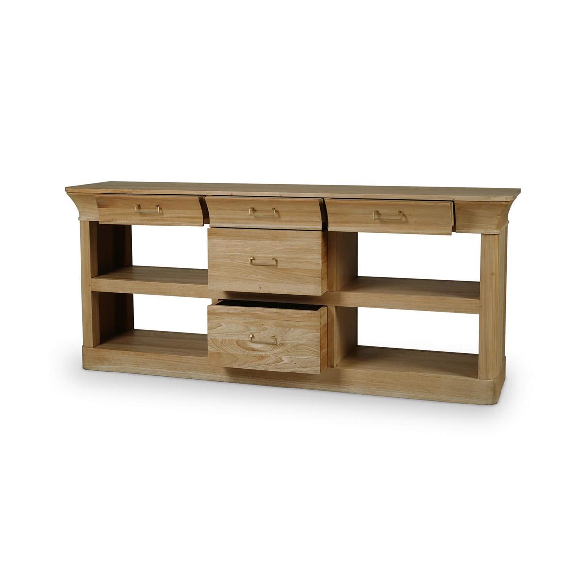 Jeri 79" 5 Drawer Mahogany Console Table - Fruitwood