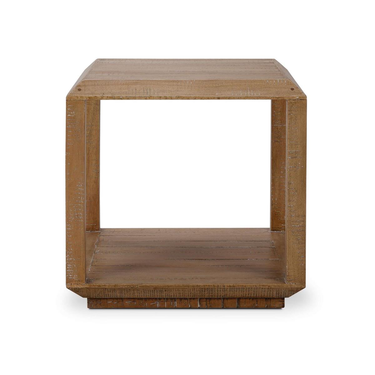 Basil 24" Mahogany Square End Table - Straw