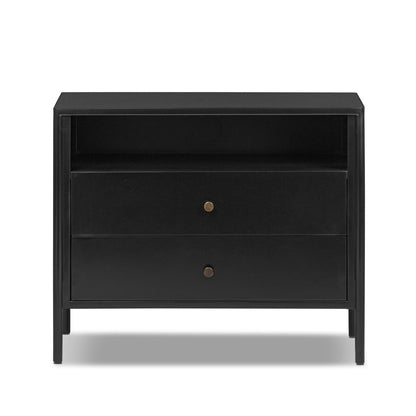 Ellington 32" 2 Drawer Nightstand - Black Iron + Bronze