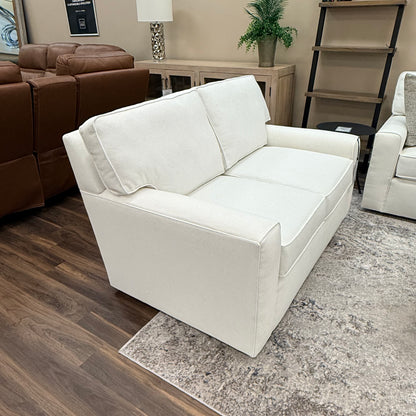 Leah 60" Wide Track Arm 2 Cushion Loveseat - Performance Snow