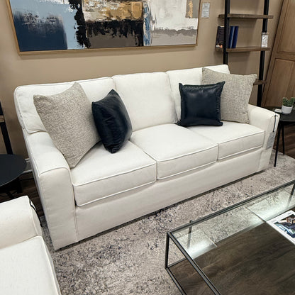 Leah 83" Wide Track Arm 2 Cushion Sofa - Performance Snow