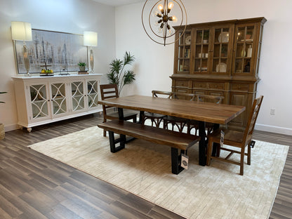 Malcolm Acacia 84" Live Edge Dining Table - Natural + Gray