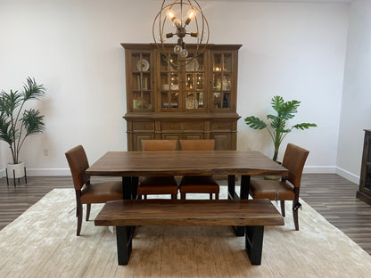 Malcolm Acacia 72" Live Edge Dining Table - Natural + Gray