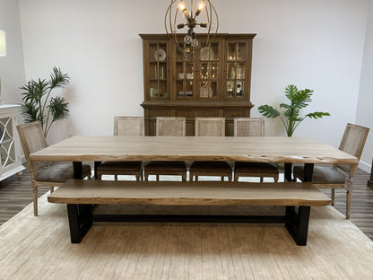 Malcolm Acacia 108' Live Edge Dining Table - New White Wash