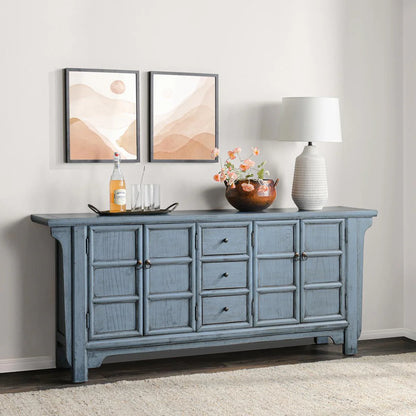 Creyton 77" Reclaimed Pine Sideboard - Powder Blue