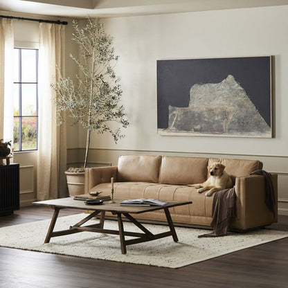 Keelan 90" Top Grain Leather Sofa - Palermo Nude