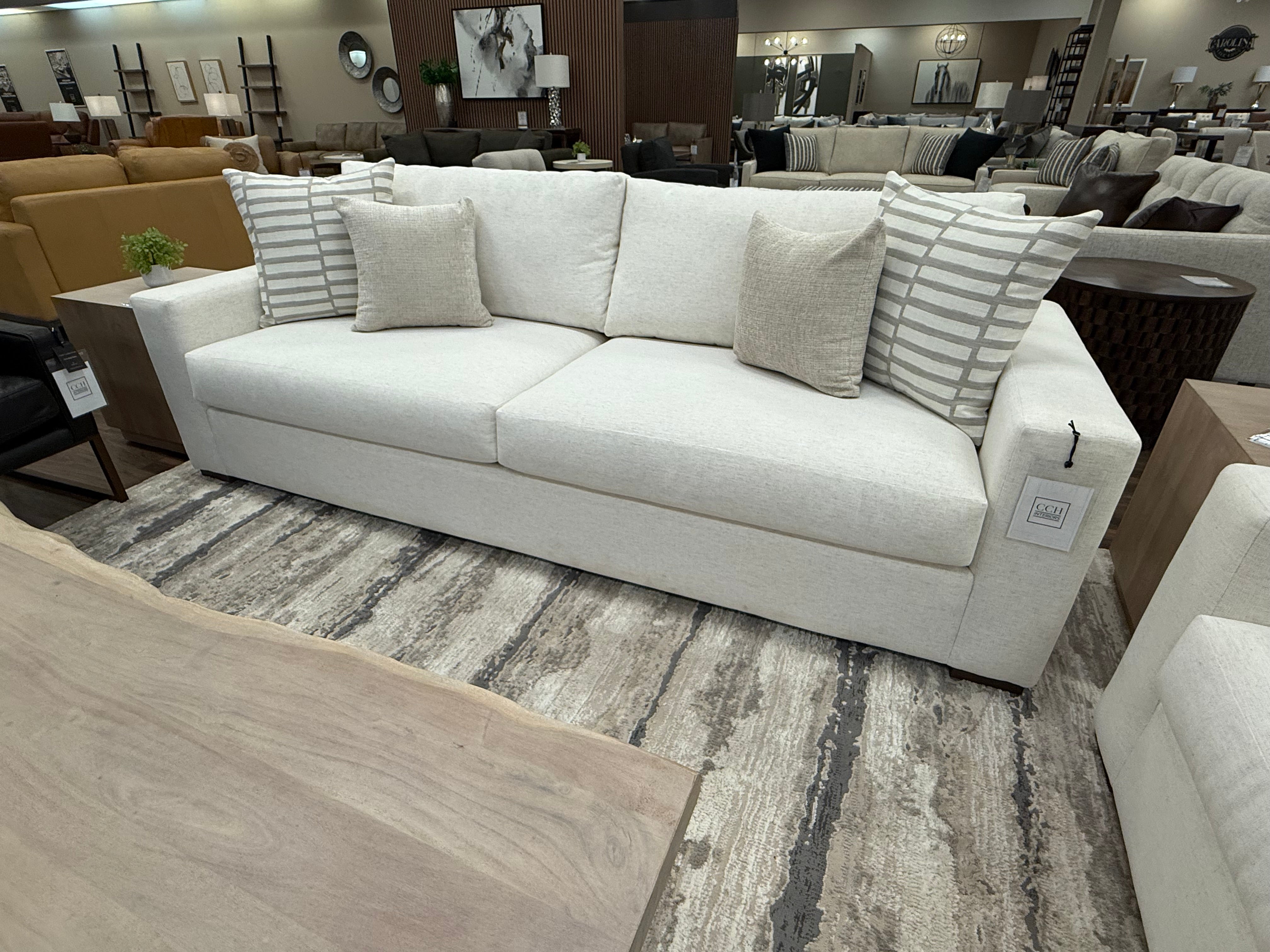 Gretchen Quick Ship 103" 2 Cushion Wide Track Arm Sofa - Crypton Natural Linen