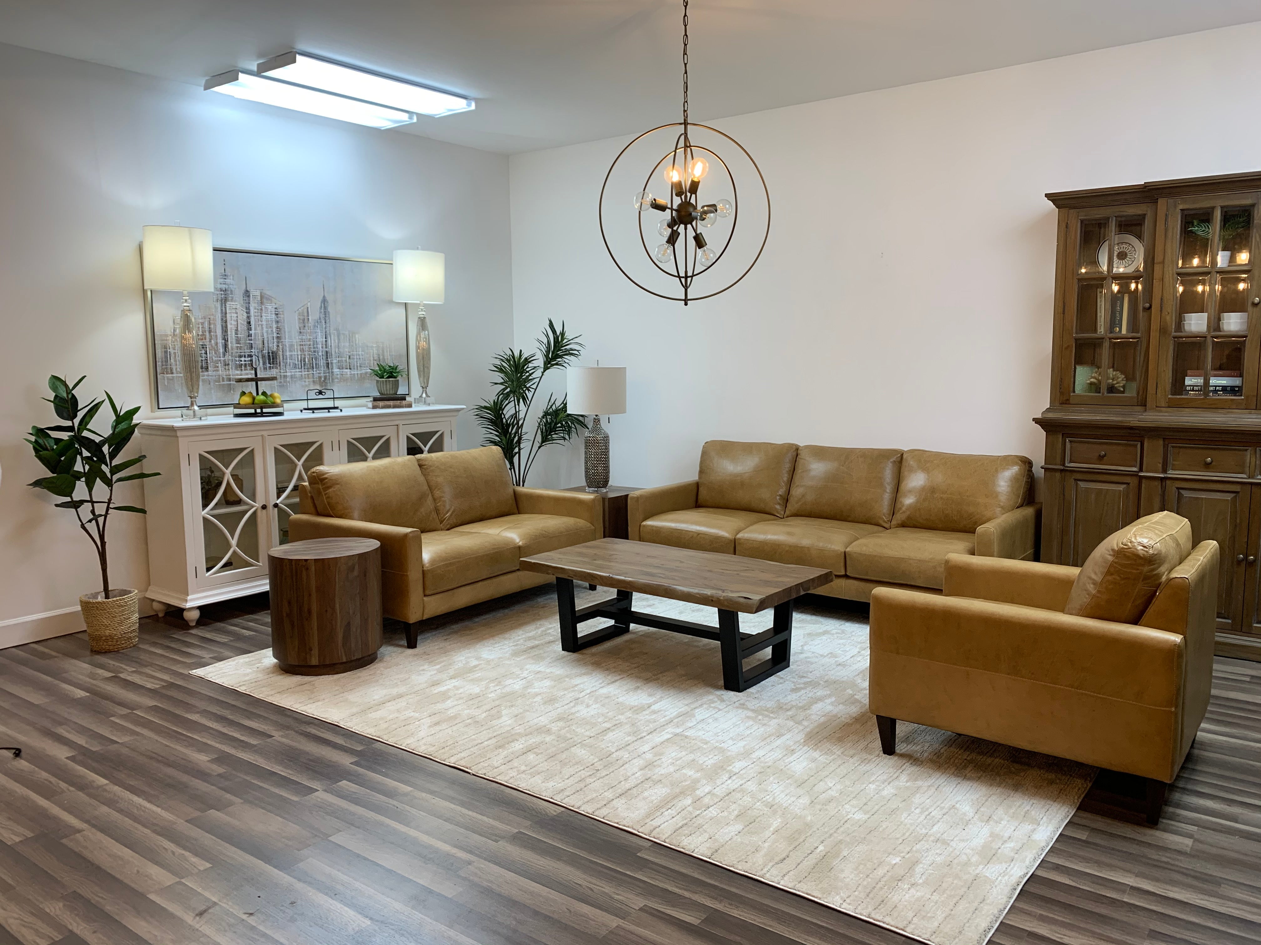 Malcolm Acacia 52" Live Edge Coffee Table - Natural + Gray