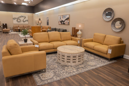 Clarksdale 67" Top Grain Leather 2 Cushion Loveseat - Berkshire Chamois