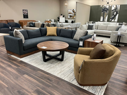 Bradford Express Ship 96" x 94" Bench Cushion Sectional - Crypton Naval Slate