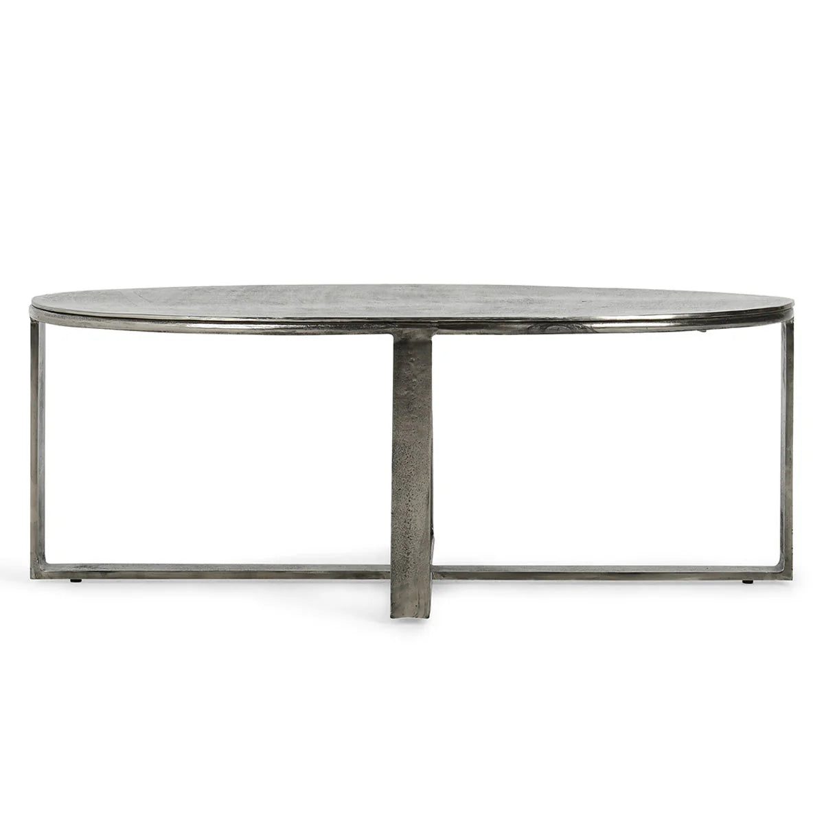Eden 48" Aluminum Oval Coffee Table - Nickle
