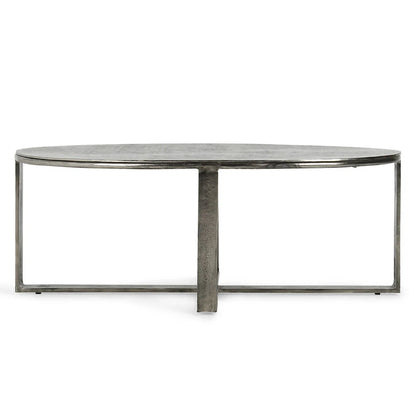Eden 48" Aluminum Oval Coffee Table - Nickle