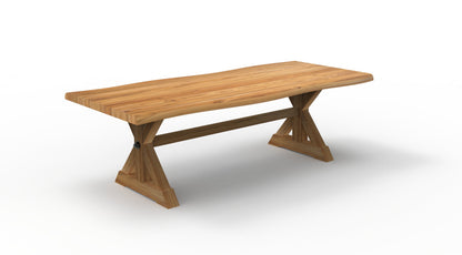 Bartholomew 96" Teak Live Edge Dining Table - Natural