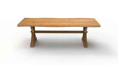 Bartholomew 96" Teak Live Edge Dining Table - Natural