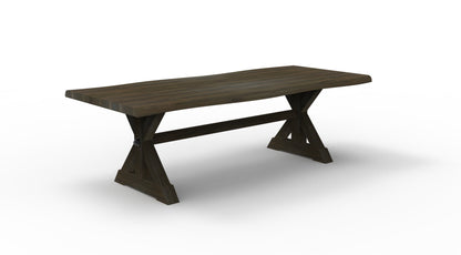 Bartholomew 96" Teak Live Edge Dining Table - Natural + Black