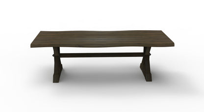 Bartholomew 96" Teak Live Edge Dining Table - Natural + Black