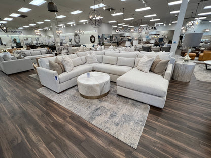 Glenda Quick Ship 144" x 104" Sectional w/ RAF Chaise - Performance Ivory Pearl