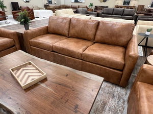 Wyatt 91" Wide Track Arm 3 Cushion Top Grain Leather Sofa - Desert Sand