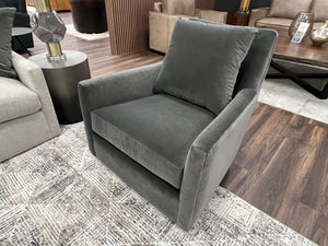 Walker 34" Quick Ship Swivel Glider -  Sable Grey Velvet