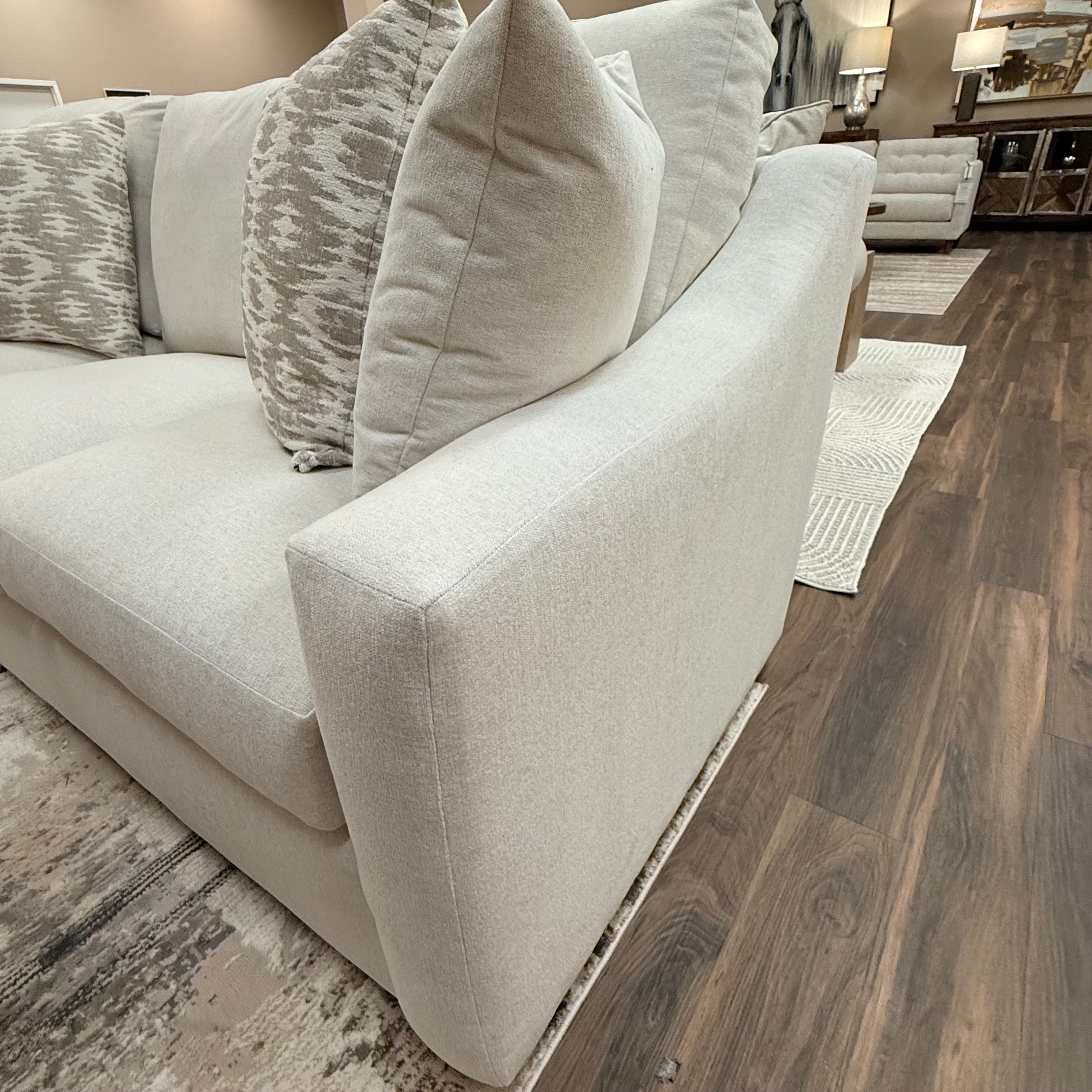 Carson 56" Sloped Track Arm 2 Cushion Loveseat - Performance Alabaster