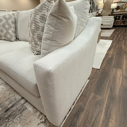 Carson 56" Sloped Track Arm 2 Cushion Loveseat - Performance Alabaster