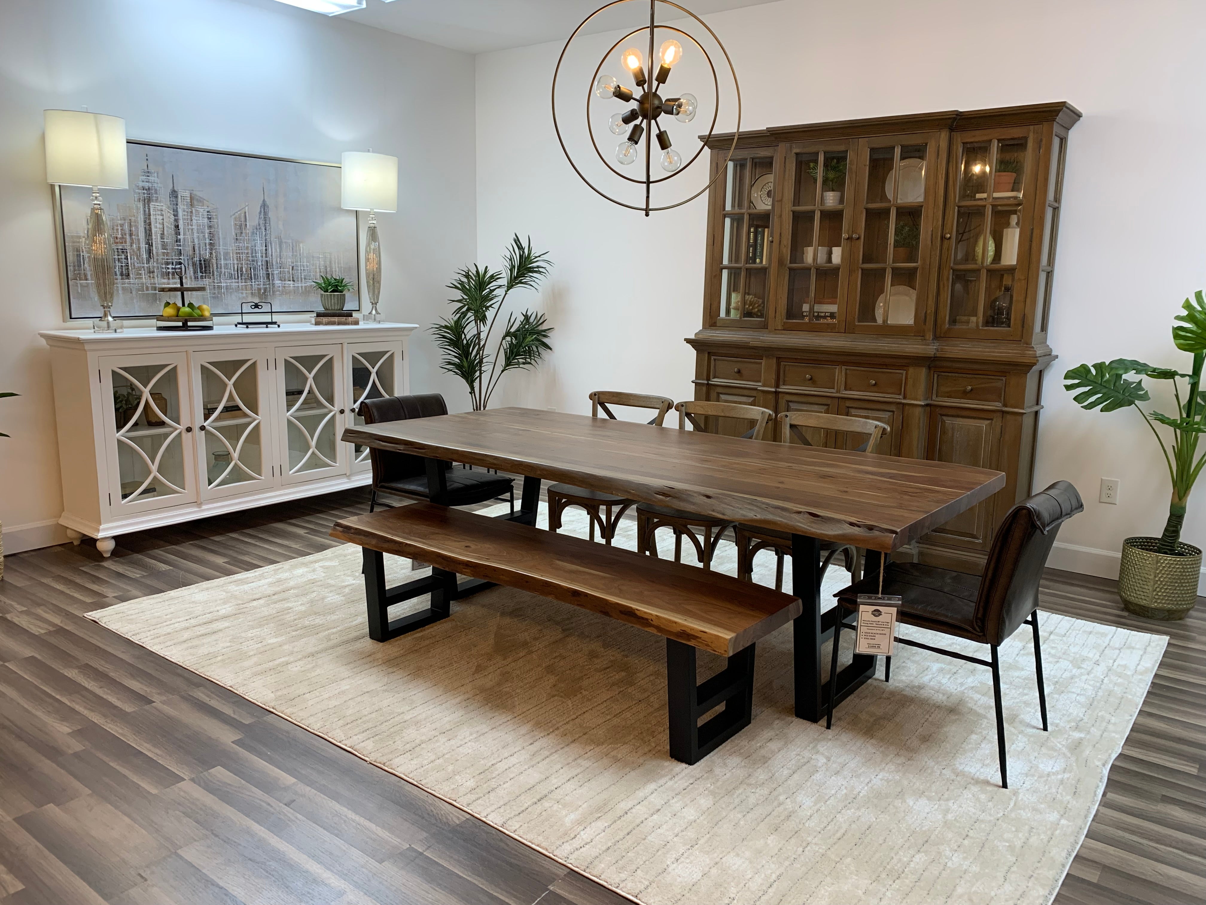 Malcolm Acacia 96" Live Edge Dining Table - Natural + Gray